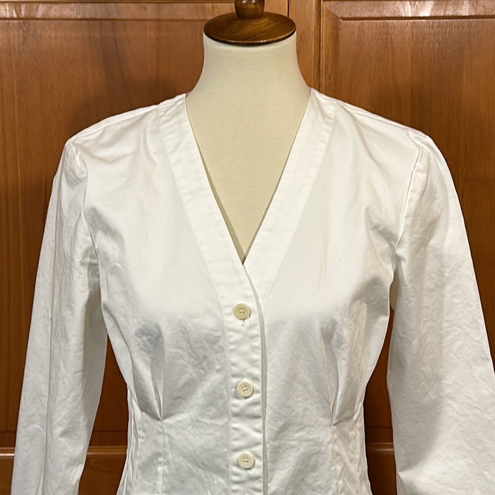 TIBI White Twill Shirt Dress EUC Size 6 - Picture 4 of 14